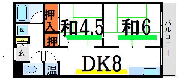 メゾンエクセル(2DK/3階)の間取り写真