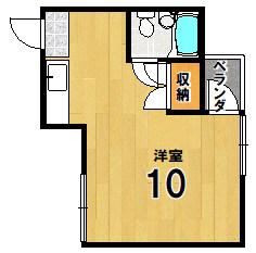 ハウス88(ワンルーム/2階)の間取り写真