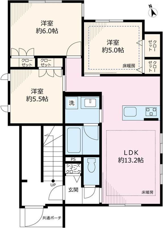 HALE HONO(3LDK/1階)の間取り写真