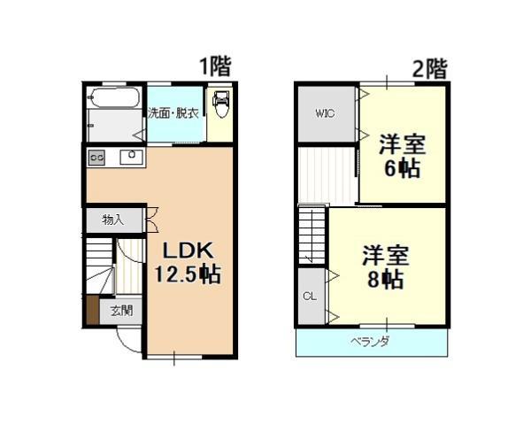 ラ・トゥール白銀台(2LDK/1階)の間取り写真
