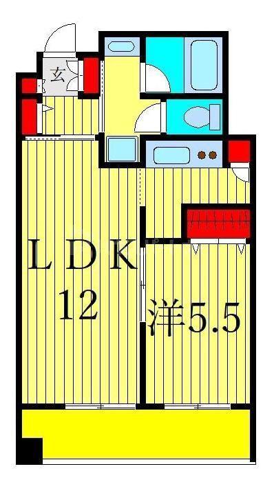 カスタリア荒川(1LDK/2階)の間取り写真