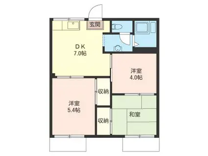 すみれハイツ(3DK/1階)の間取り写真