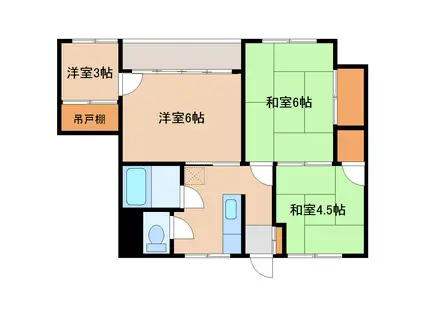 あけぼのマンション(4K/3階)の間取り写真