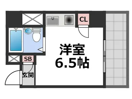 シティビラ新深江(ワンルーム/6階)の間取り写真