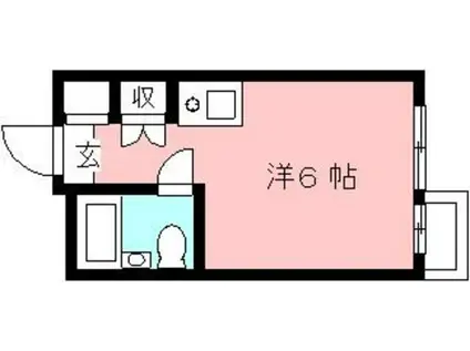 メゾン・ド・ノア聖蹟桜ヶ丘(ワンルーム/2階)の間取り写真