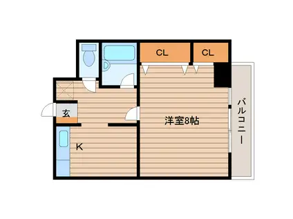 グランデール千葉(1K/4階)の間取り写真