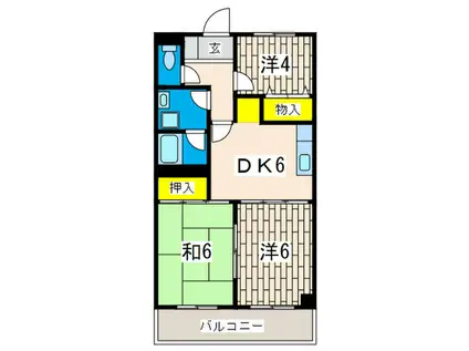 ビークル横川(3DK/2階)の間取り写真