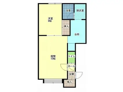 コーポ富貴(1LDK/1階)の間取り写真