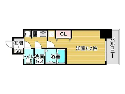 エステムコートディアシティウエスト(1K/5階)の間取り写真