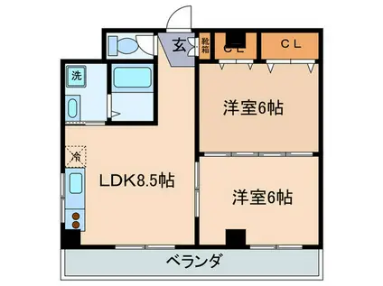 TK矢倉(2LDK/7階)の間取り写真