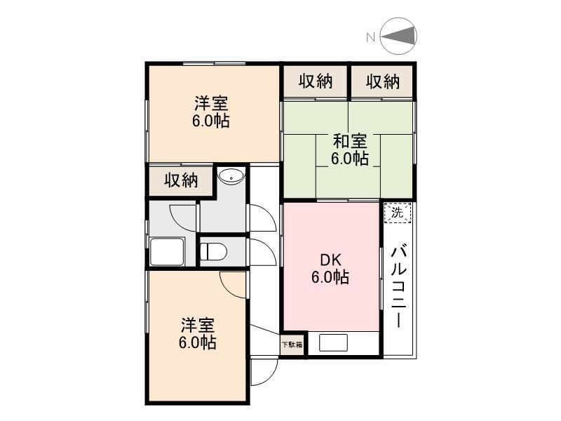 第二池田マンション(3DK/2階)の間取り写真