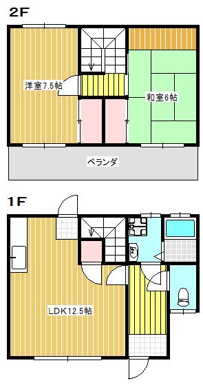 カーサウチダ(2LDK/1階)の間取り写真