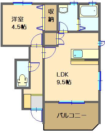 パルティール(1LDK/1階)の間取り写真
