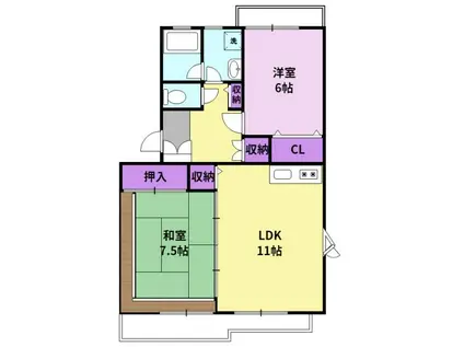 ST.アパートメントⅢ(2LDK/1階)の間取り写真