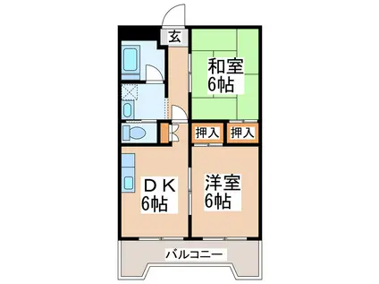 ヤマヨネビル(2DK/4階)の間取り写真