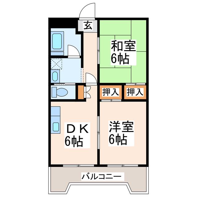 ヤマヨネビル(2DK/4階)の間取り写真