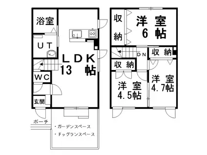 アイハイムI(3LDK/2階)の間取り写真