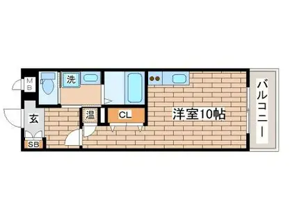 S-FORT神戸神楽町(ワンルーム/2階)の間取り写真