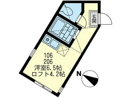 クレール横須賀(ワンルーム/2階)の間取り写真