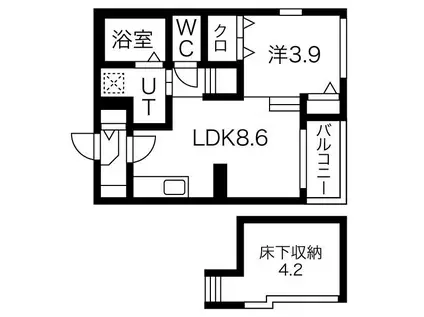 SAKURA(1LDK/1階)の間取り写真