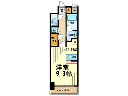 京王線 調布駅 徒歩6分 10階建 築18年(1K/5階)の間取り写真