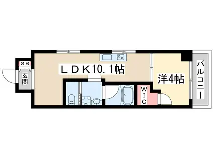 リビー東三国(1LDK/7階)の間取り写真