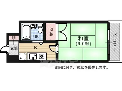 ピアーチェ住吉町(1K/6階)の間取り写真