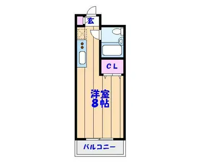 オネスティ船橋5番館(ワンルーム/9階)の間取り写真