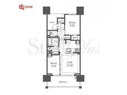 シティタワー名駅那古野(2LDK/15階)の間取り写真