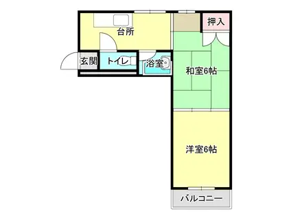 グレースコート協和(2K/3階)の間取り写真