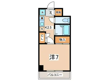 リシェール町田(1K/5階)の間取り写真