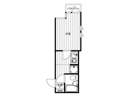 ベルトピア鴨居(1K/2階)の間取り写真