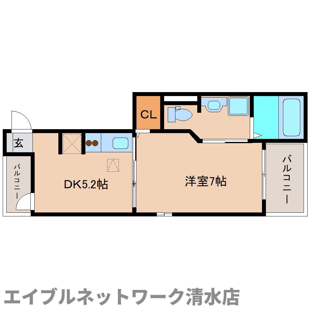 アンジュ(1DK/3階)の間取り写真