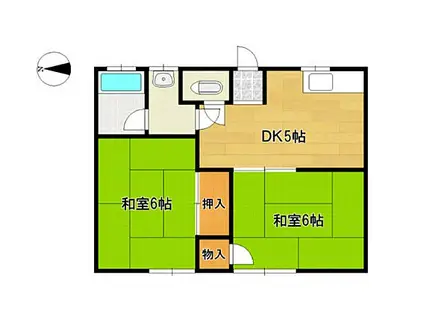 メイプルハイム(2DK/2階)の間取り写真