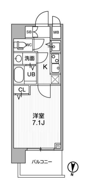LA DOUCEUR新大阪(1K/10階)の間取り写真