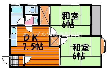 ルージー大森(2DK/1階)の間取り写真