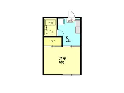 コスモハイツ(1K/1階)の間取り写真