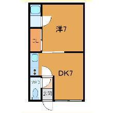イズミハイツ(1DK/2階)の間取り写真