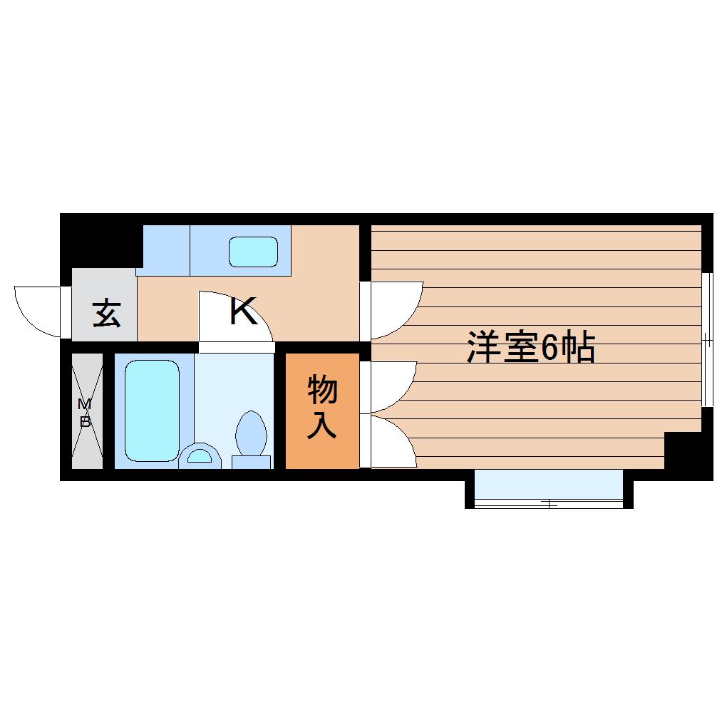 ロフティ銀杏町(1K/1階)の間取り写真