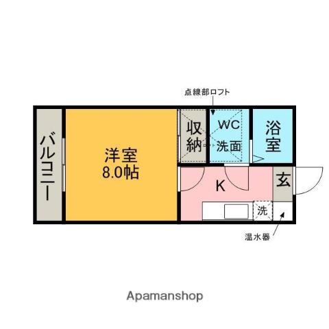 名鉄三河線 重原駅 徒歩13分 2階建 築25年(1K/2階)の間取り写真