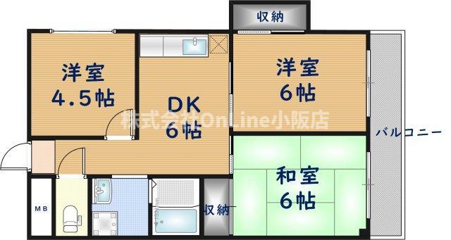 マンション吾光(3DK/2階)の間取り写真