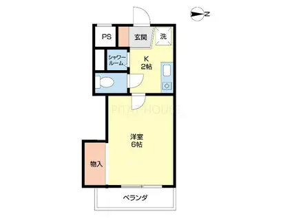 ラヴニール(1K/2階)の間取り写真