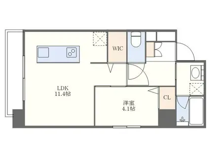 PLUMERIA駅南(1LDK/6階)の間取り写真