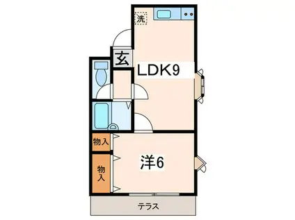 クリエール三ツ沢公園(1LDK/1階)の間取り写真