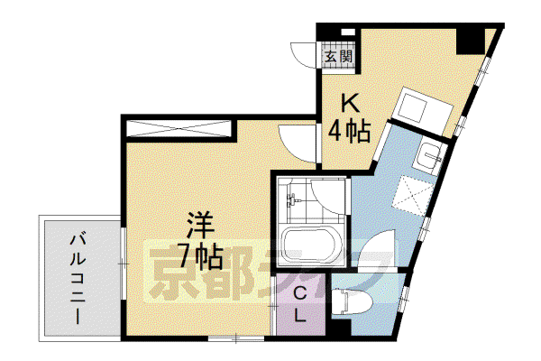中徳マンション(1K/2階)の間取り写真