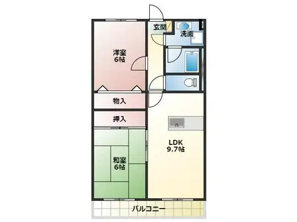 エバードリーム(2LDK/1階)の間取り写真