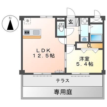 サクシード3(1LDK/1階)の間取り写真