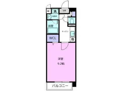 フランディル(1K/1階)の間取り写真