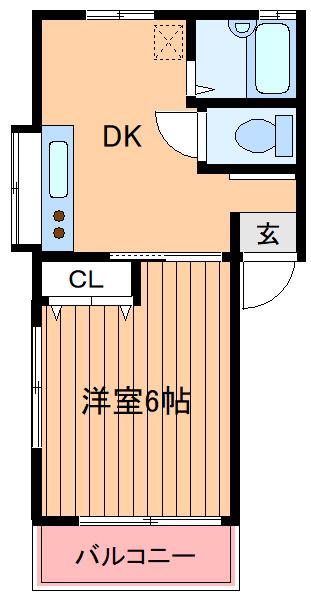 MSレジデンス(1DK/1階)の間取り写真