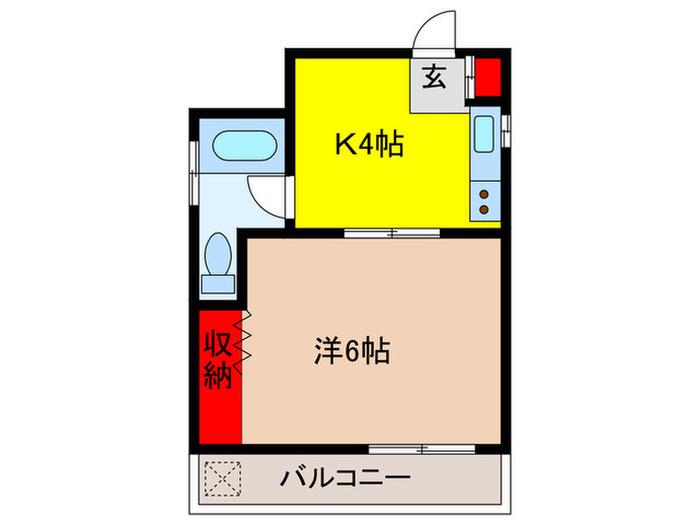 第二柏木ビル(1K/2階)の間取り写真